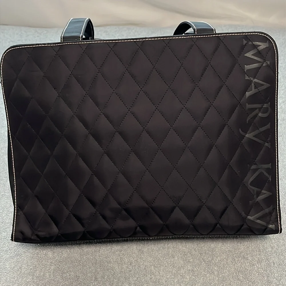 Mary Kay Quilted Tote Bag Zipper Consultant Shoulder Black